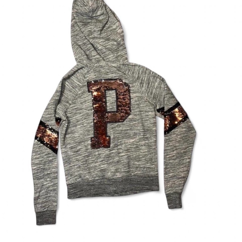 PINK Victoria's Secret Heather Gray Zip-Up Hoodie